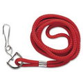 1/4" Wide Cord Lanyard W/ Metal Crimp and Split Ring or Swivel Hook